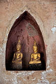 Vientiane, Laos - Wat Si Saket, The gallery around the sim houses thousands of Buddha statues in various mudras, dating  from the 16th century.